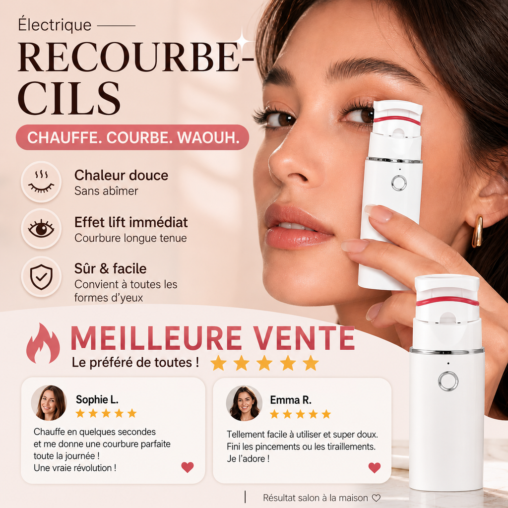 💖 ⏳ -50% | Recourbe-cils chauffant électrique rechargeable – Des cils naturellement recourbés