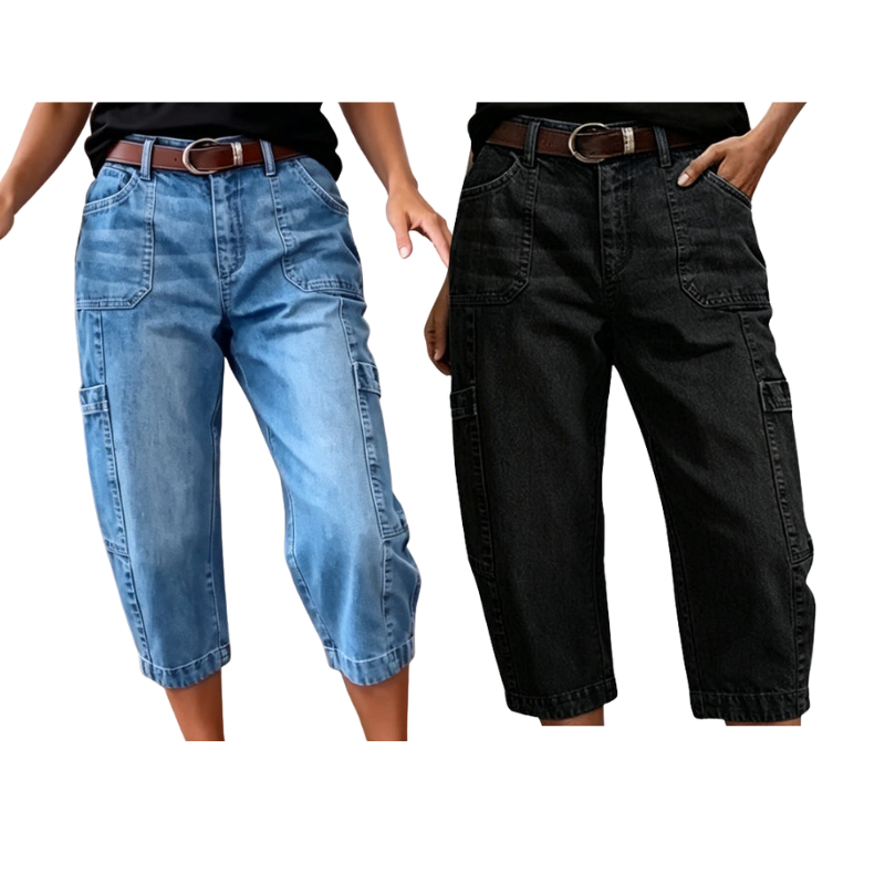 🎉 Soldes 2026 — Plus de 38 000 vendus 👖 Jean Court Barrel Décontracté Femme 🌿