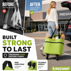 🛒🔥 Chariot de courses 2 en 1 pliable léger et résistant, transport facile pour supermarché et déplacement quotidien ✨