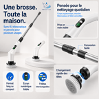 🧼 -50% | Brosse de nettoyage électrique rotative améliorée avec écran LED – Nettoyage puissant et pratique