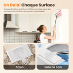 🧹 60% DE RÉDUCTION! 💧 Serpillère Réutilisable – Pince Biomimétique Auto-Serrante, Manche Télescopique & Rotation 360° ✨