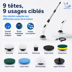 🧼 -50% | Brosse de nettoyage électrique rotative améliorée avec écran LED – Nettoyage puissant et pratique