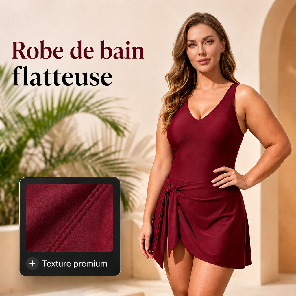 🔥 -50% | Robe de bain 1 pièce grande taille pour femme👙 – Élégante, confortable et gainante