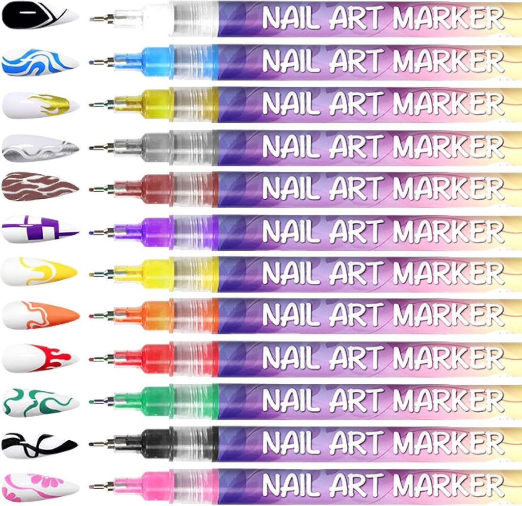 🎨50% DE RÉDUCTION!⏳Coffret de 12 Stylos pour Nail Art✨