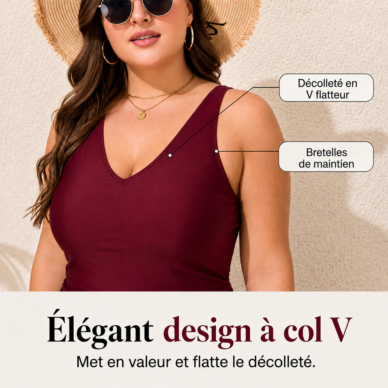 🔥 -50% | Robe de bain 1 pièce grande taille pour femme👙 – Élégante, confortable et gainante