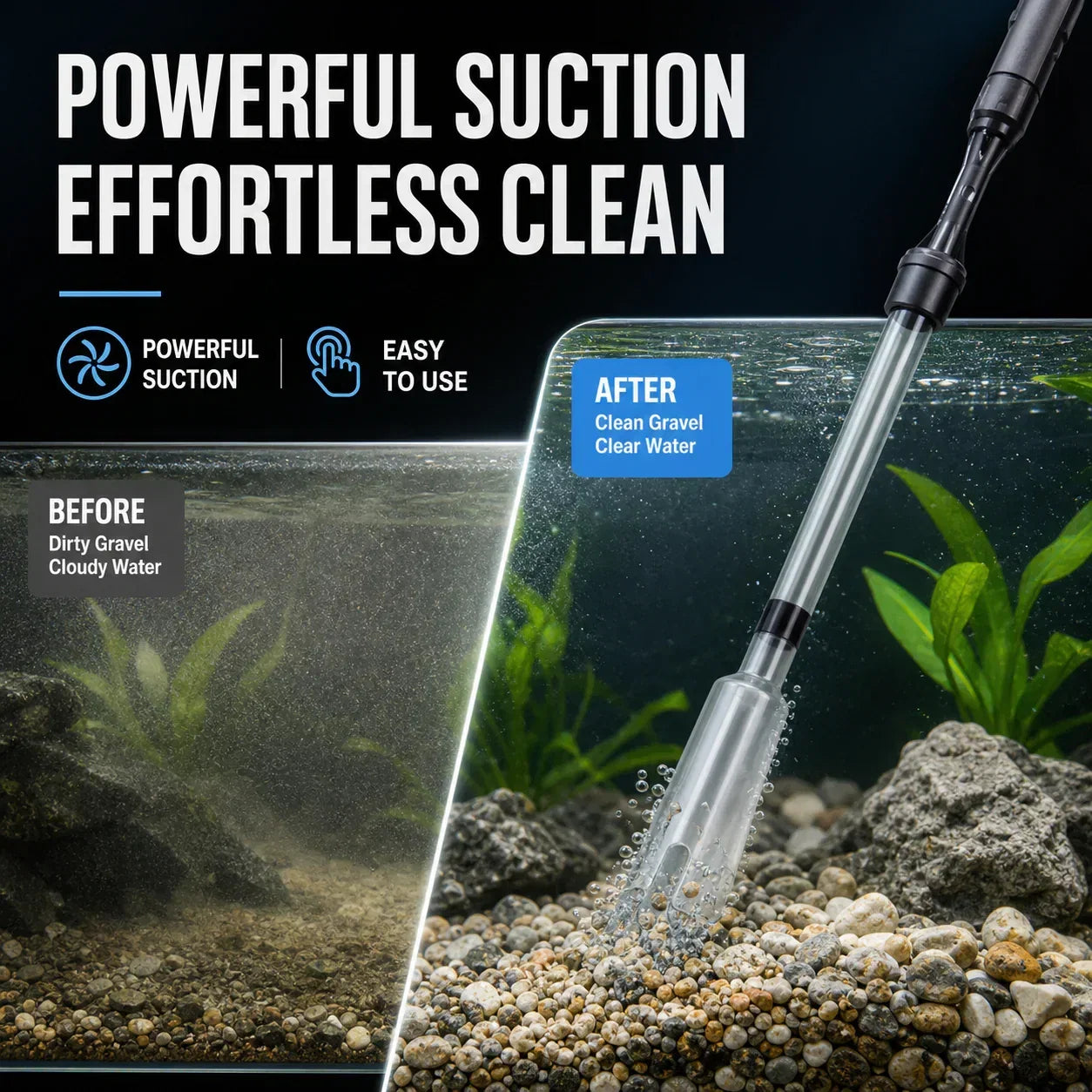 🔥 50 % DE RÉDUCTION ! 🐠 Nettoyeur Électrique de Gravier pour Aquarium | Aspirateur de Fond Multifonction