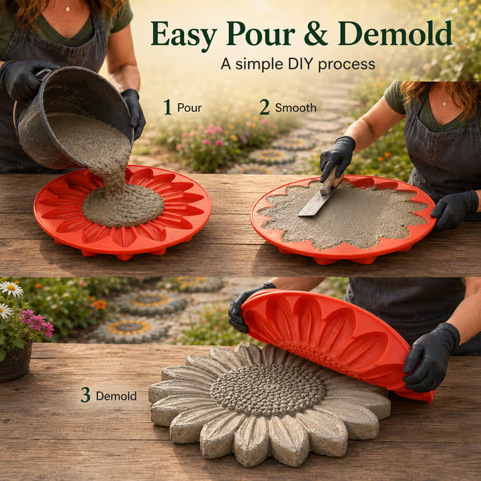 💥 DERNIER JOUR -49% 🌻 Moule Réutilisable pour Décoration de Jardin – Créez vos propres pas japonais en forme de tournesol ✨ (📦 Livraison offerte dès 2 articles)
