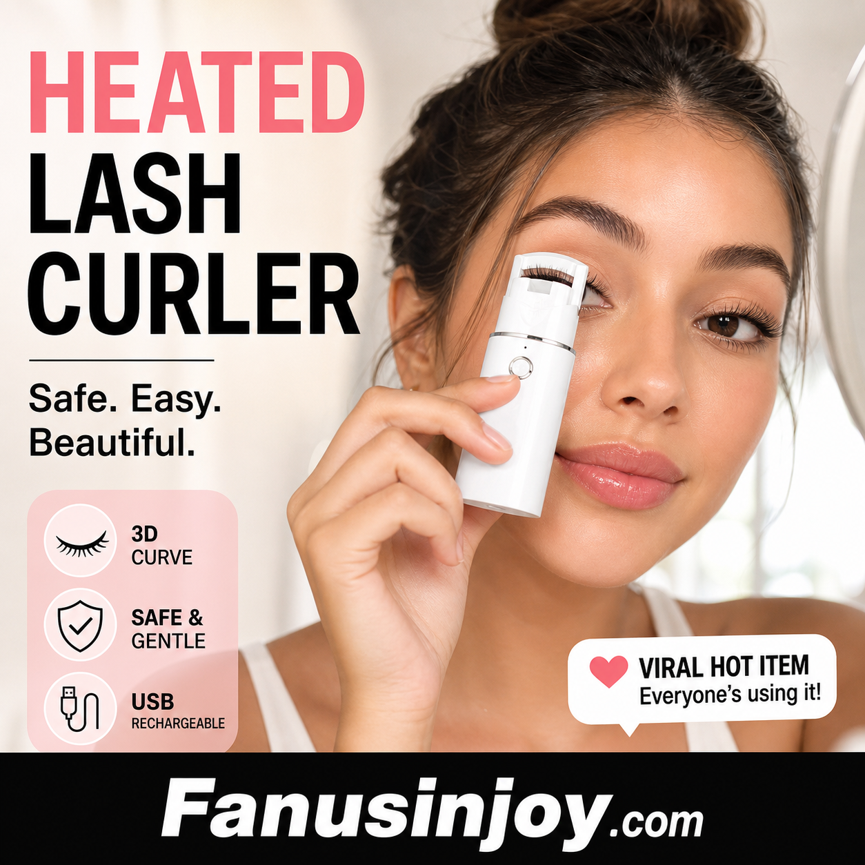 💖 ⏳ -50% | Recourbe-cils chauffant électrique rechargeable – Des cils naturellement recourbés