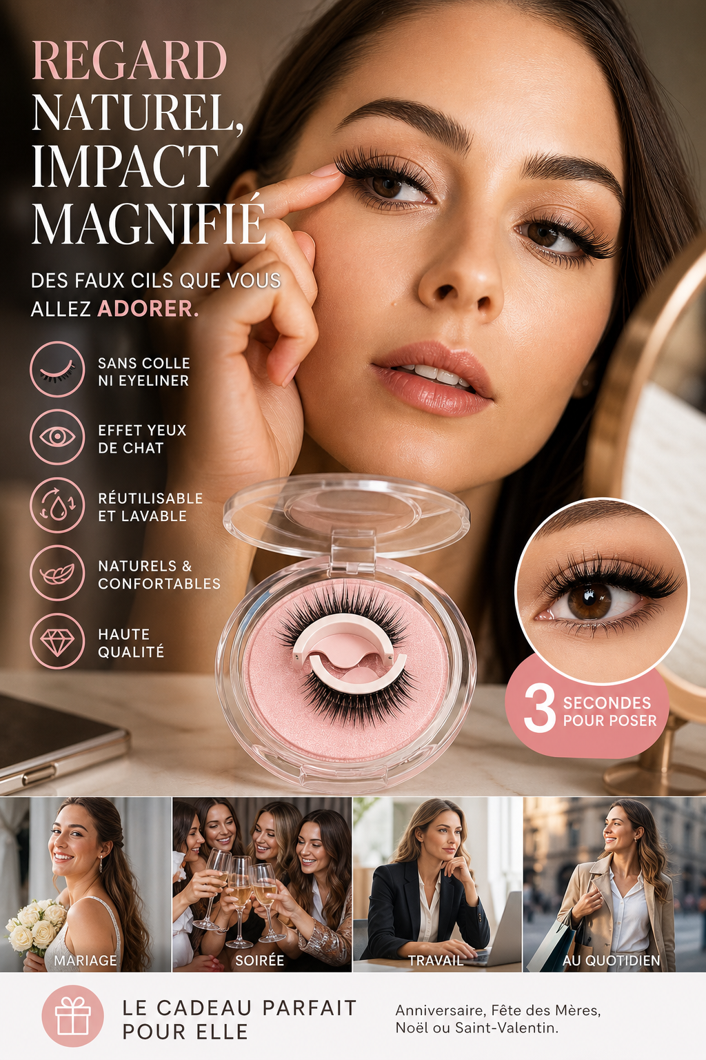 ✨ Soldes 2026 — Plus de 49 000 Vendus ! 👀 Cils Auto-Adhésifs Réutilisables — Sans Colle, Application 3 Secondes