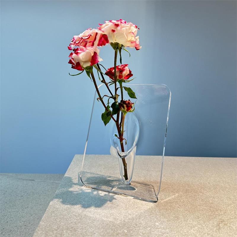 🌙💖OFFRE LIMITÉE 50% DE RÉDUCTION! Vase Cadre Acrylique Moderne – Design Invisible Qui Laisse les Fleurs « Flotter » – Parfait pour une Rose Seule, de la Lavande Séchée ou du Gypsophile – Déco Boho & Minimaliste 🕯️🌾