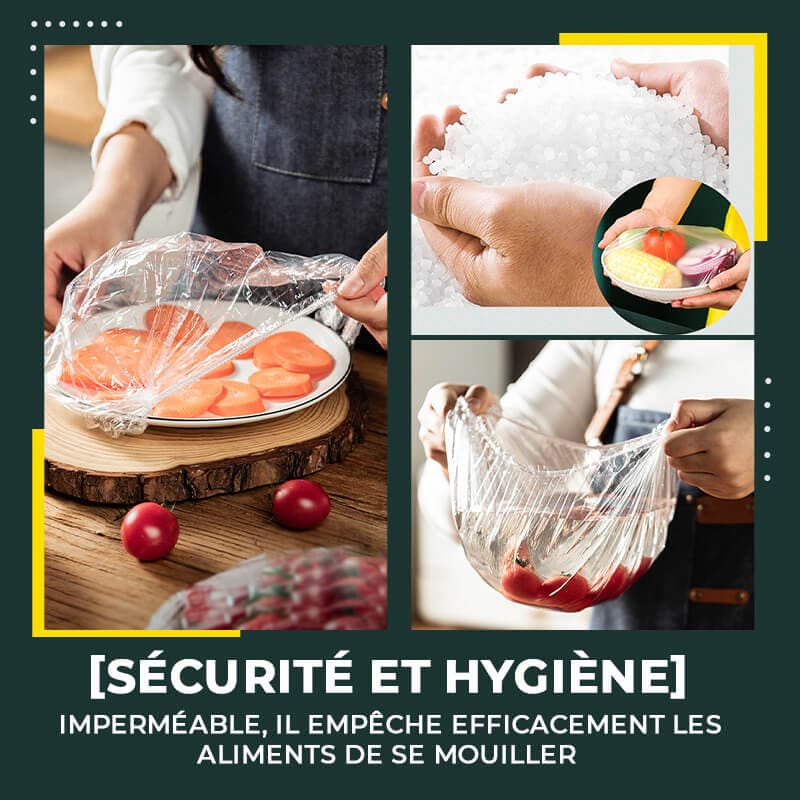✨🥗 -50% ! 💥Sacs de Conservation Fraîcheur – 100 PCS Réutilisables, PEHD/PEBD & Élastiques.
