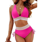 👙Ensemble de bikini très cintré avec contrôle du ventre et design en blocs de couleur