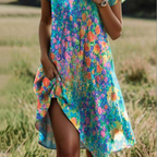 🌸 50% DE RÉDUCTION! 👗 Robe décontractée à imprimé et col en V pour femme