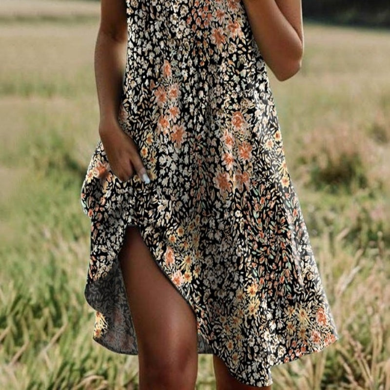 🌸 50% DE RÉDUCTION! 👗 Robe décontractée à imprimé et col en V pour femme