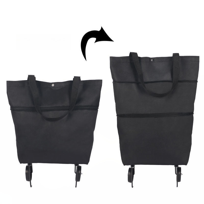 🛒🔥 Chariot de courses 2 en 1 pliable léger et résistant, transport facile pour supermarché et déplacement quotidien ✨