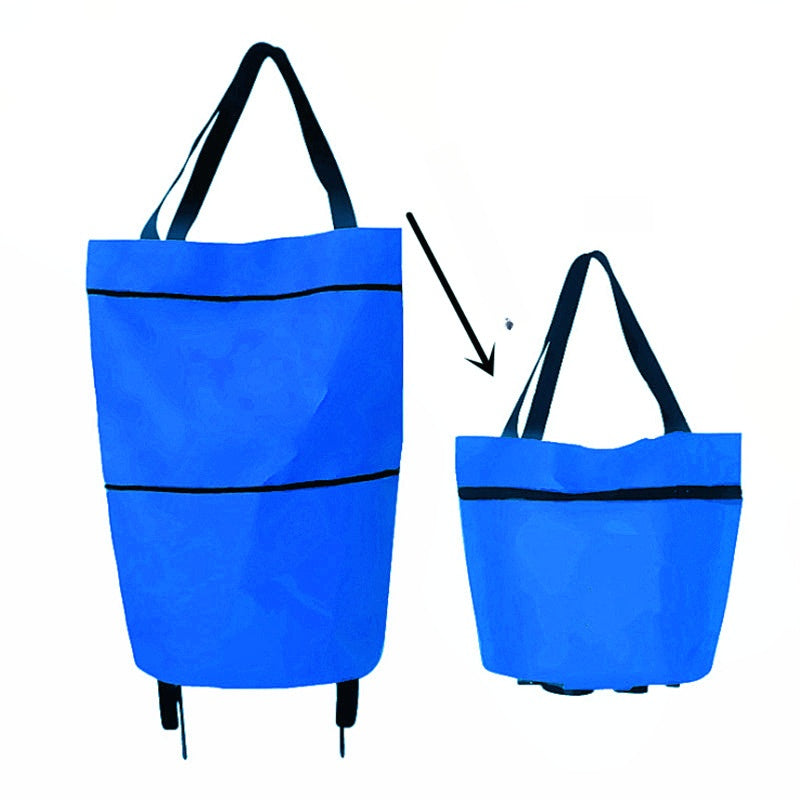 🛒🔥 Chariot de courses 2 en 1 pliable léger et résistant, transport facile pour supermarché et déplacement quotidien ✨