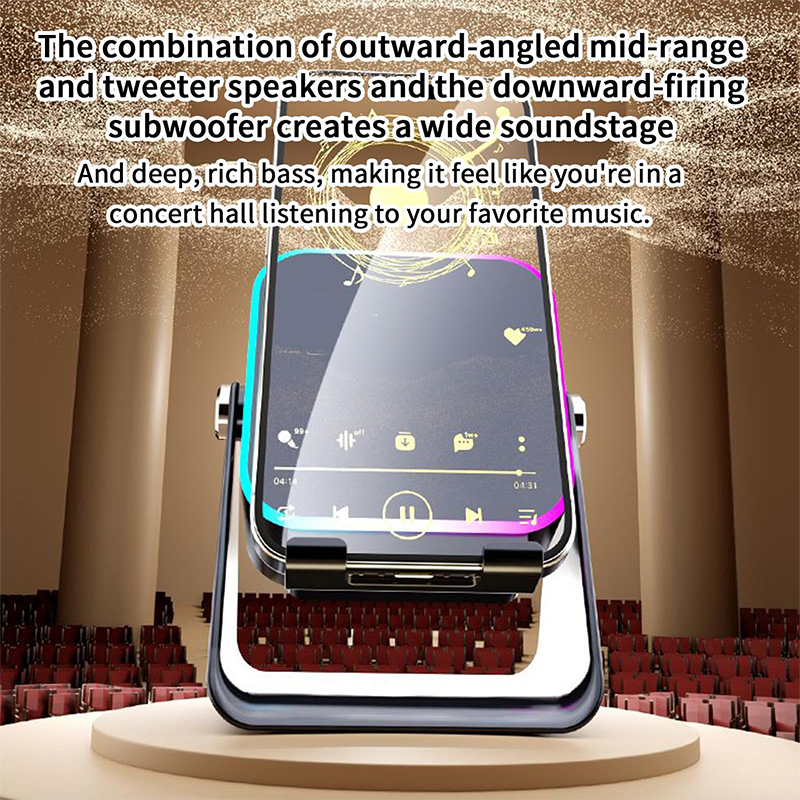 🔥 -60% POUR UNE DURÉE LIMITÉE 📱 Enceinte 5-en-1 à Induction avec Support Téléphone – Bluetooth 5.3, Éclairage 360° & Design Pliable