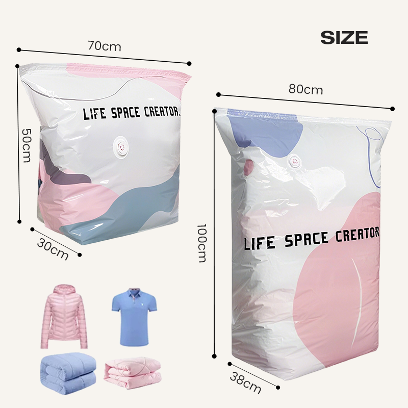 🧳 ACHETEZ 3, OBTENEZ 2 GRATUIT ! 💨 Grand Sac de Rangement Sous Vide Compressible – Sans Pompe, Étanche & Léger – Idéal pour Économiser de l’Espace dans les Valises ou à la Maison ✈️