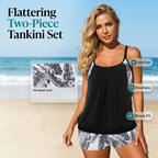 💨🔄OFFRE LIMITÉE -50% ! 🏊‍♀️Ensemble tankini et short – Coupe souple et tissu à séchage rapide, déplacez-vous librement dans l’eau.