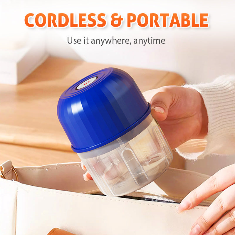 🍃🧄 Hachoir rechargeable USB-C – 3 lames, bol démontable lavable, parfait pour ail, oignons, légumes et petits pots bébé, 3 coloris 🧅🧸
