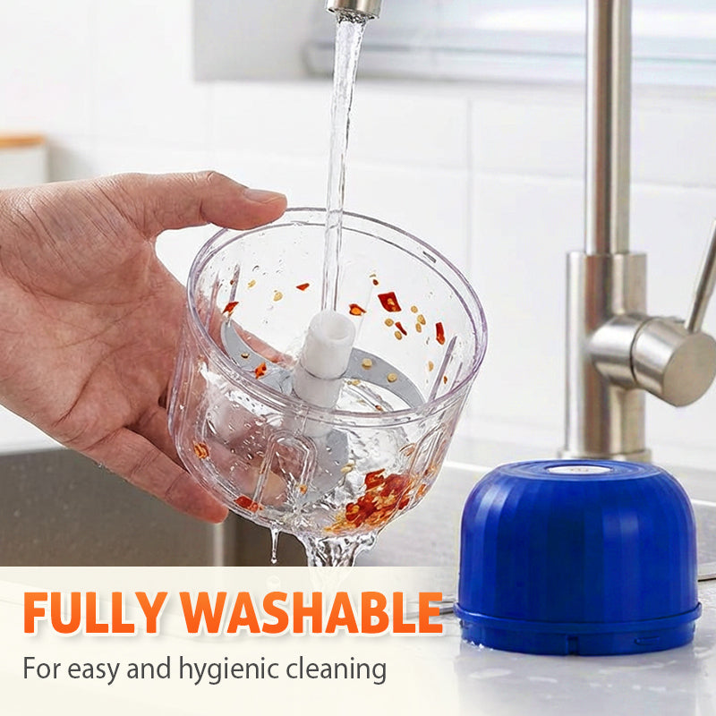 🍃🧄 Hachoir rechargeable USB-C – 3 lames, bol démontable lavable, parfait pour ail, oignons, légumes et petits pots bébé, 3 coloris 🧅🧸