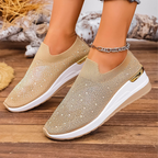👟✨ Baskets femme à enfiler avec papillon en strass