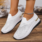 👟✨ Baskets femme à enfiler avec papillon en strass