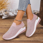 👟✨ Baskets femme à enfiler avec papillon en strass