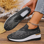 👟✨ Baskets femme à enfiler avec papillon en strass