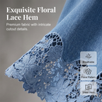 Jupe moulante en jean pour femme avec bordure en dentelle ajourée