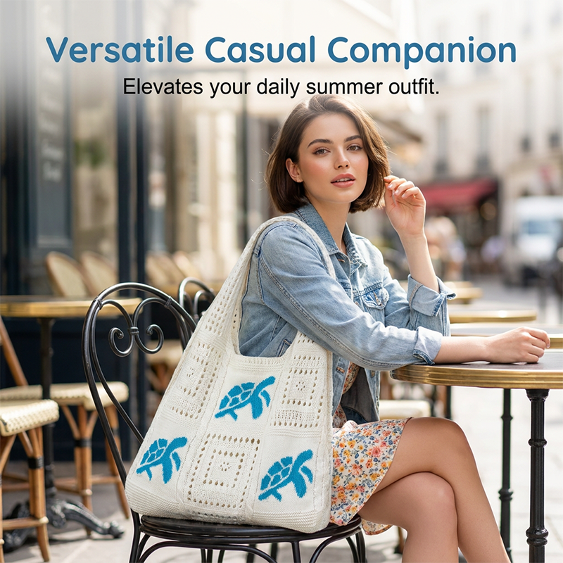 👜 50% DE RÉDUCTION 🎁 Sac fourre-tout crochet motif tortue – Fait main, léger & spacieux – Parfait pour la plage, les courses ou les escapades – style bohème unique 🐢🌿✨