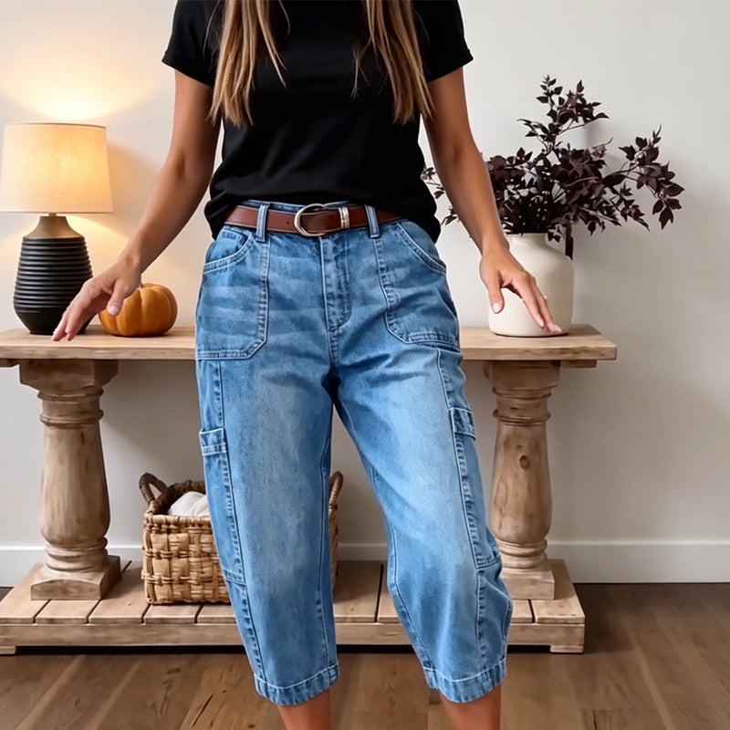 🎉 Soldes 2026 — Plus de 38 000 vendus 👖 Jean Court Barrel Décontracté Femme 🌿
