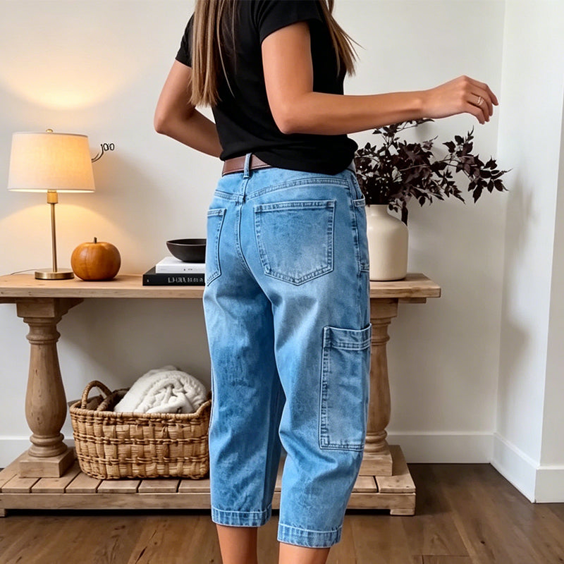 🎉 Soldes 2026 — Plus de 38 000 vendus 👖 Jean Court Barrel Décontracté Femme 🌿
