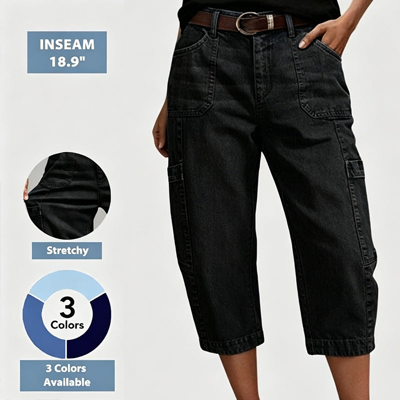 🎉 Soldes 2026 — Plus de 38 000 vendus 👖 Jean Court Barrel Décontracté Femme 🌿