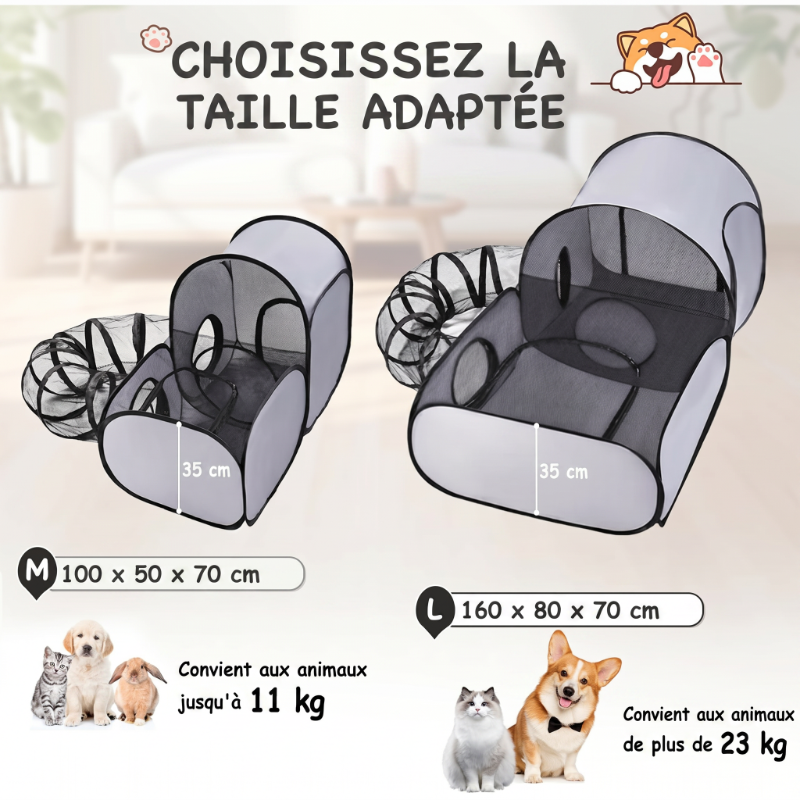🔥 PROMO FLASH : 50 % OFFERTS sur le grand tunnel chat – 🐱son nouveau coin préféré !🐱