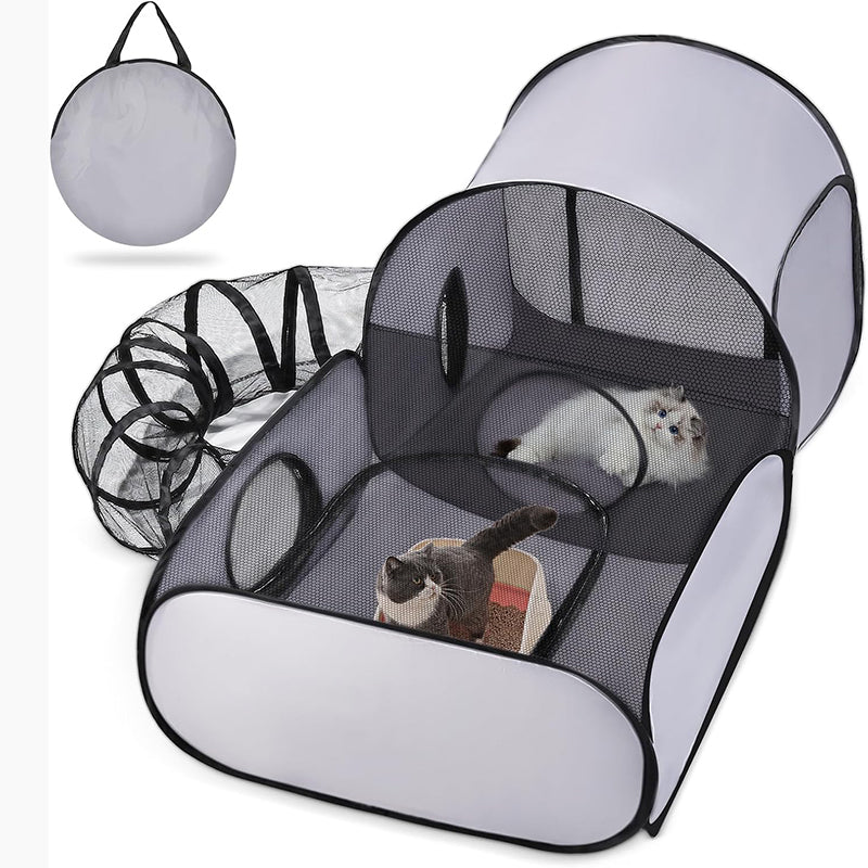 🔥 PROMO FLASH : 50 % OFFERTS sur le grand tunnel chat – 🐱son nouveau coin préféré !🐱