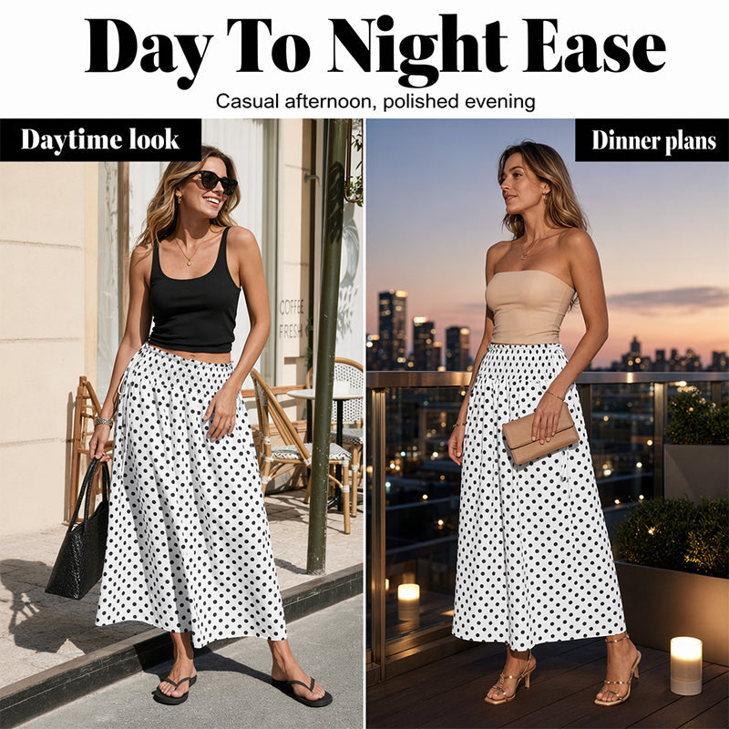 ✨ -50% | Jupe midi à pois pour femme – Légère, confortable et élégante