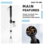 🔥 50 % DE RÉDUCTION ! 🐠 Nettoyeur Électrique de Gravier pour Aquarium | Aspirateur de Fond Multifonction