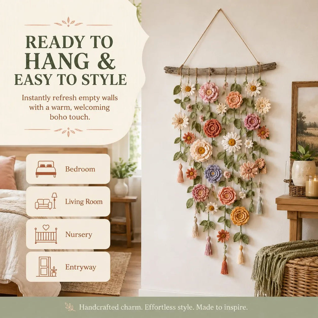 🌷 Fleur crochetée murale – Offre spéciale, dernier jour ! 💐