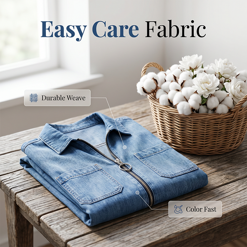 ⌛Offre à durée limitée – Robe-chemise décontractée en jean pour femme, coupe ample, revers, manches courtes, fermeture éclair et poches
