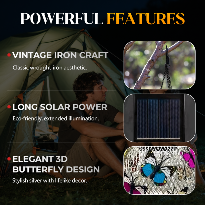 🔥Lampe Solaire Suspension en Fer – Éclairage d’Extérieur Étanche, Style Industriel & Éco-Design