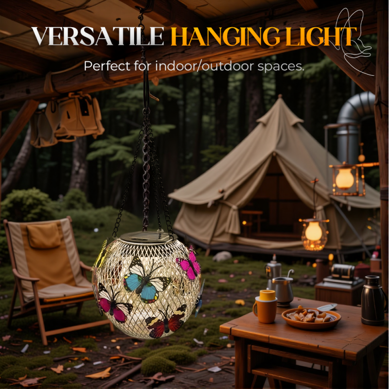 🔥Lampe Solaire Suspension en Fer – Éclairage d’Extérieur Étanche, Style Industriel & Éco-Design