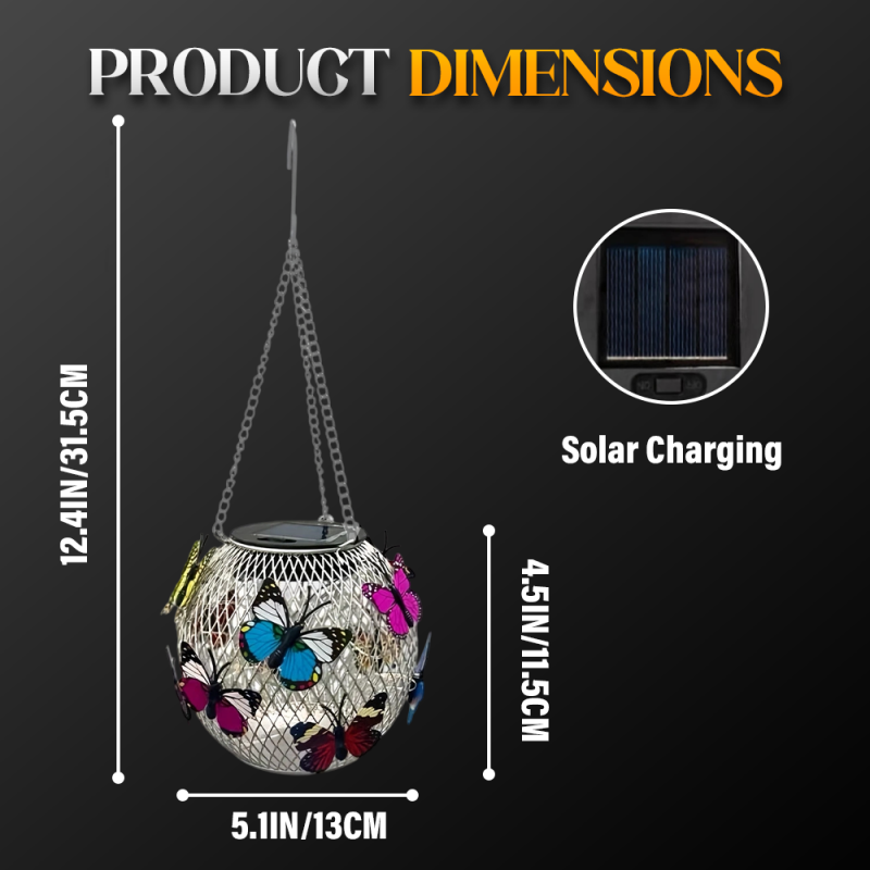 🔥Lampe Solaire Suspension en Fer – Éclairage d’Extérieur Étanche, Style Industriel & Éco-Design