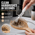 ✨🧹Outil 2-en-1 pour nettoyer les brosses à cheveux💇‍♀️, peigne multi-usage pour retirer les cheveux, avec picots en acier inoxydable et brosse à poils durs