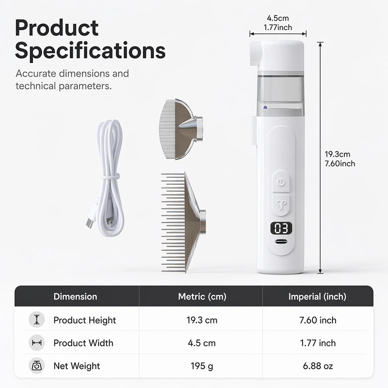 🐶 -50% | Brosse électrique de toilettage pour chiens et chats – Élimine les poils morts en douceur
