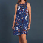 💥Sconto del 50% a tempo limitato🔥 Abito Senza Maniche con Stampa | Vestibilità Ampia Nasconde il Pancino | Anti-Piega & Senza Stiratura | Tessuto Misto Confortevole | Bianco/Nero/Blu Navy/Verde/Fucsia S-4XL