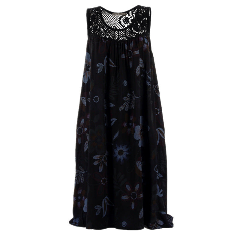 💥Sconto del 50% a tempo limitato🔥 Abito Senza Maniche con Stampa | Vestibilità Ampia Nasconde il Pancino | Anti-Piega & Senza Stiratura | Tessuto Misto Confortevole | Bianco/Nero/Blu Navy/Verde/Fucsia S-4XL