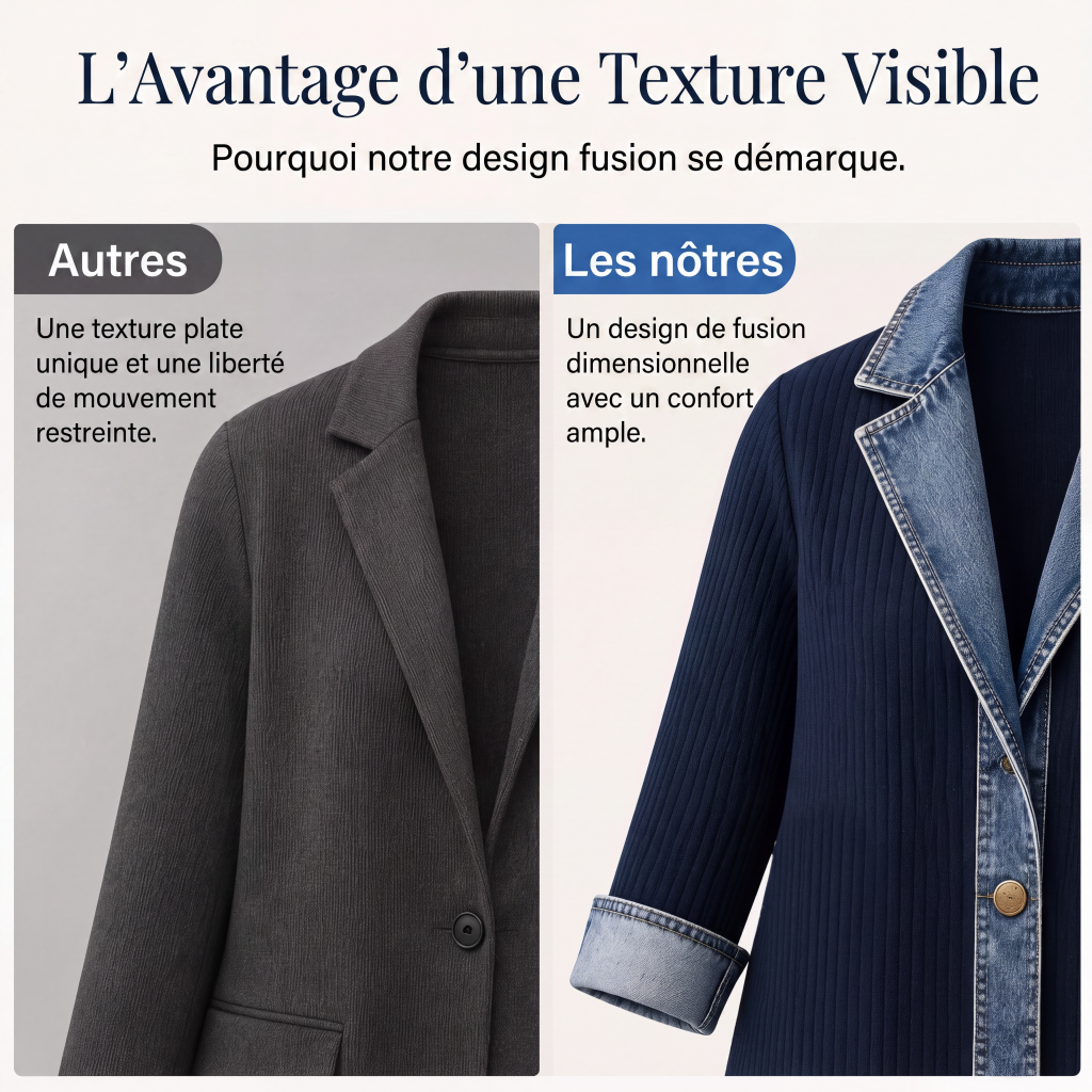 ⌛Dernier jour -50%🔥🧥Veste Femme en Maille & Denim🎁