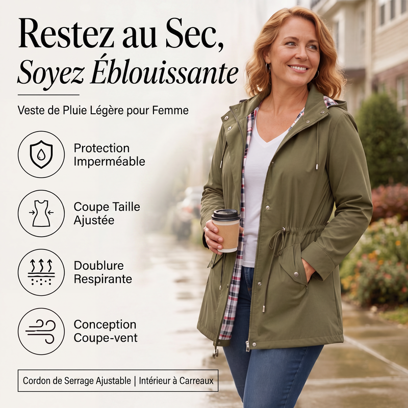⏰ DERNIER JOUR DES SOLDES : -50 % ✨ Veste Femme Chic, Légère & Imperméable 🧥