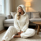 🌙 OFFRE LIMITÉE -50% ! 💕 Pyjama une-pièce à capuche motif ours mignon pour femme